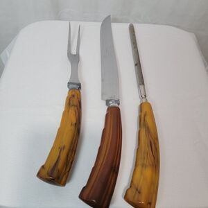 Antique Butterscotch Bakelite Carving Knife Set